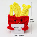 Positive Energy Duck Doll Hug Pocket Mini Handmade Plush Wool Knitting Dolls Funny Emotional Support Crochet Gift for Birthday
