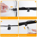 25FT 50FT G40 Fairy String Lights Outdoor Clear Glass Bulbs E12 Socket EU Plug Dimmable Waterproof Patio Decorative Lights Chain