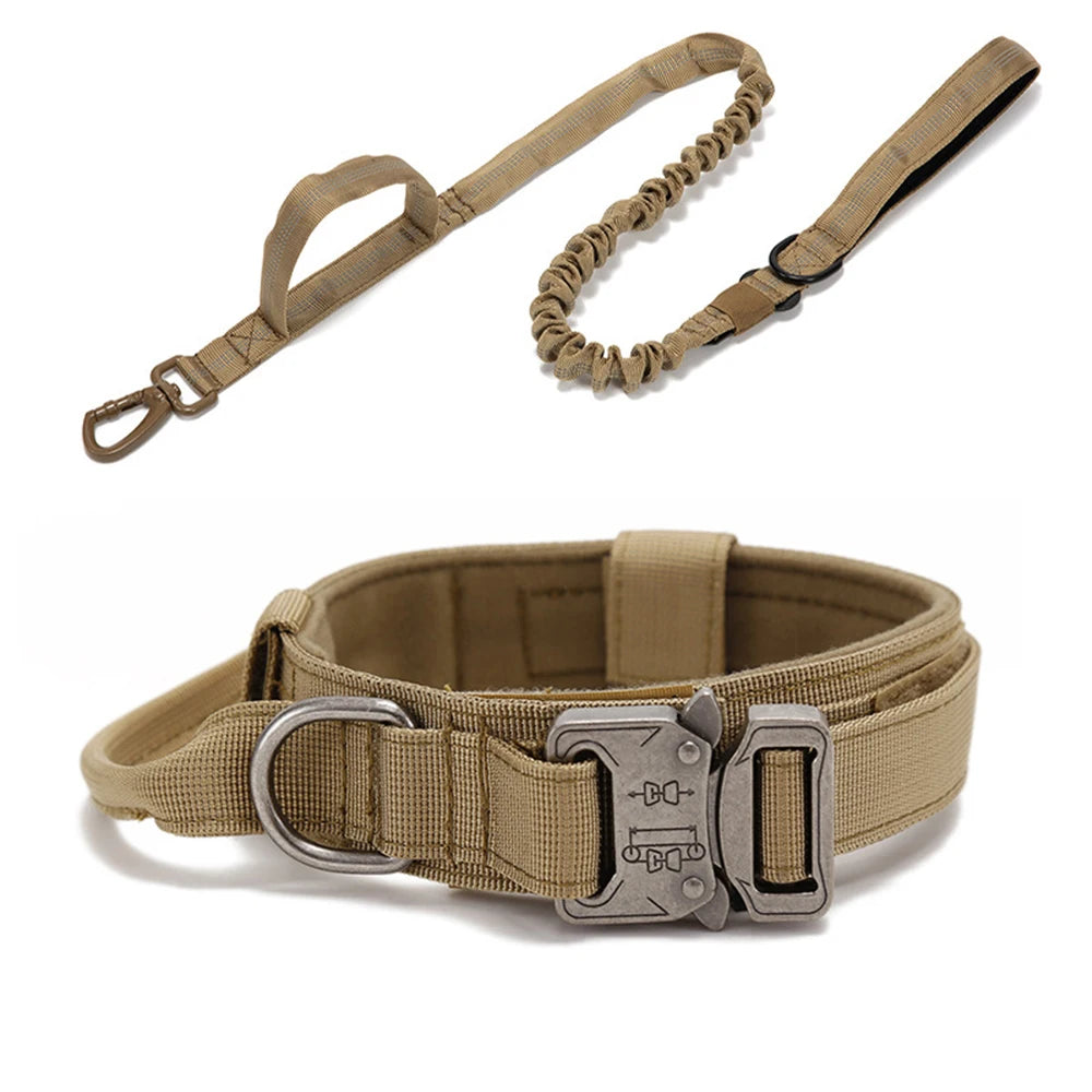 Pet Dog Collar Leash Set Nylon Material Durable Dog Collar Reflective Leash Pet Tactical Training Dog Collar Large Dog Leash Set - WTN Essentials 
