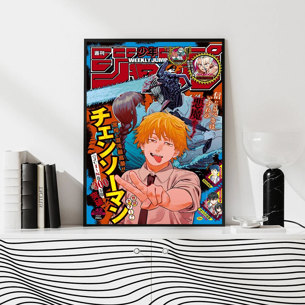 Chainsaw Man Poster Print For Bedroom Living Room Home Decor Japanese Anime Manga Denji Wall Art Cartoon Canvas Painting