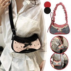 Fashion Grid Mini Handbags Adjustable Shoulder Strap Korean Hand-held Commuting Bag Single-shoulder Crossbody Bag Underarm Pouch
