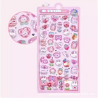 300Pcs/50pc Kawaii Cartoon 3D Relief Sticker Cute Crystal Jelly Patch for Mobile Phone Case Mirror Scrapbook Journal Animal Deco