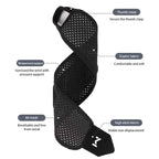 2pcs Adjustable Wrist Strap Sports Wrist Support Brace Black Weightlifting Wristband For Men & Women Badminton Tennis Gym