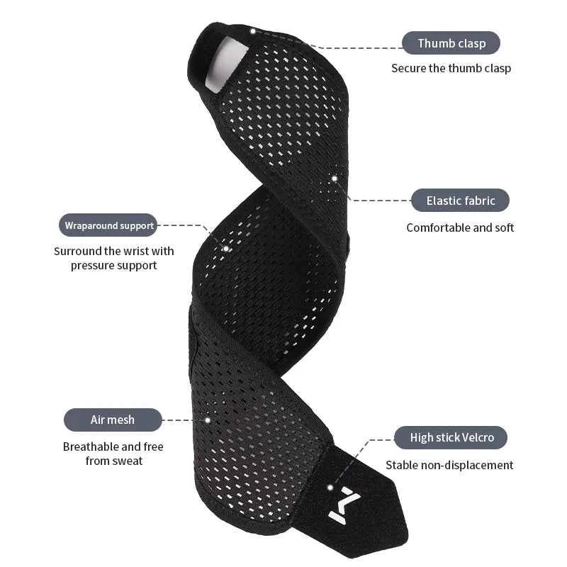 2pcs Adjustable Wrist Strap Sports Wrist Support Brace Black Weightlifting Wristband For Men & Women Badminton Tennis Gym
