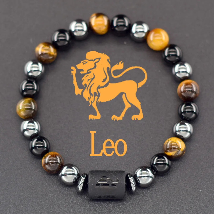12 Zodiac Sign Bracelet Homme Constellation Bracelet for Men Aries Virgo Leo Libra Charm Bangle Women Friendship Jewelry on Hand