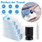 Vacuum Storage Bags 8-18Pc Space Saver Bag Travel Rechargable Air Pump Various Seal Bag Pump for Compress Clothe Blanket Luggage