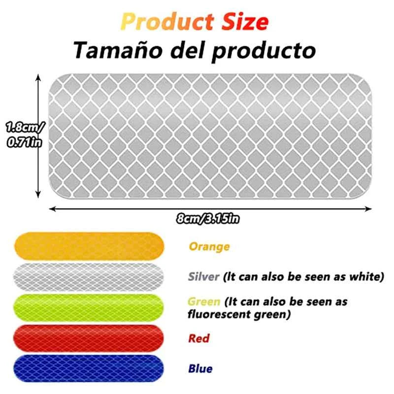 50/10PCS Helmet Safety Warning Reflective Stickers Strip Waterproof High Visibility Reflector Tape For Night Riding Walking Car