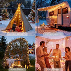 Solar Globe String Lights Waterproof Outdoor Fairy Lights 8 Modes