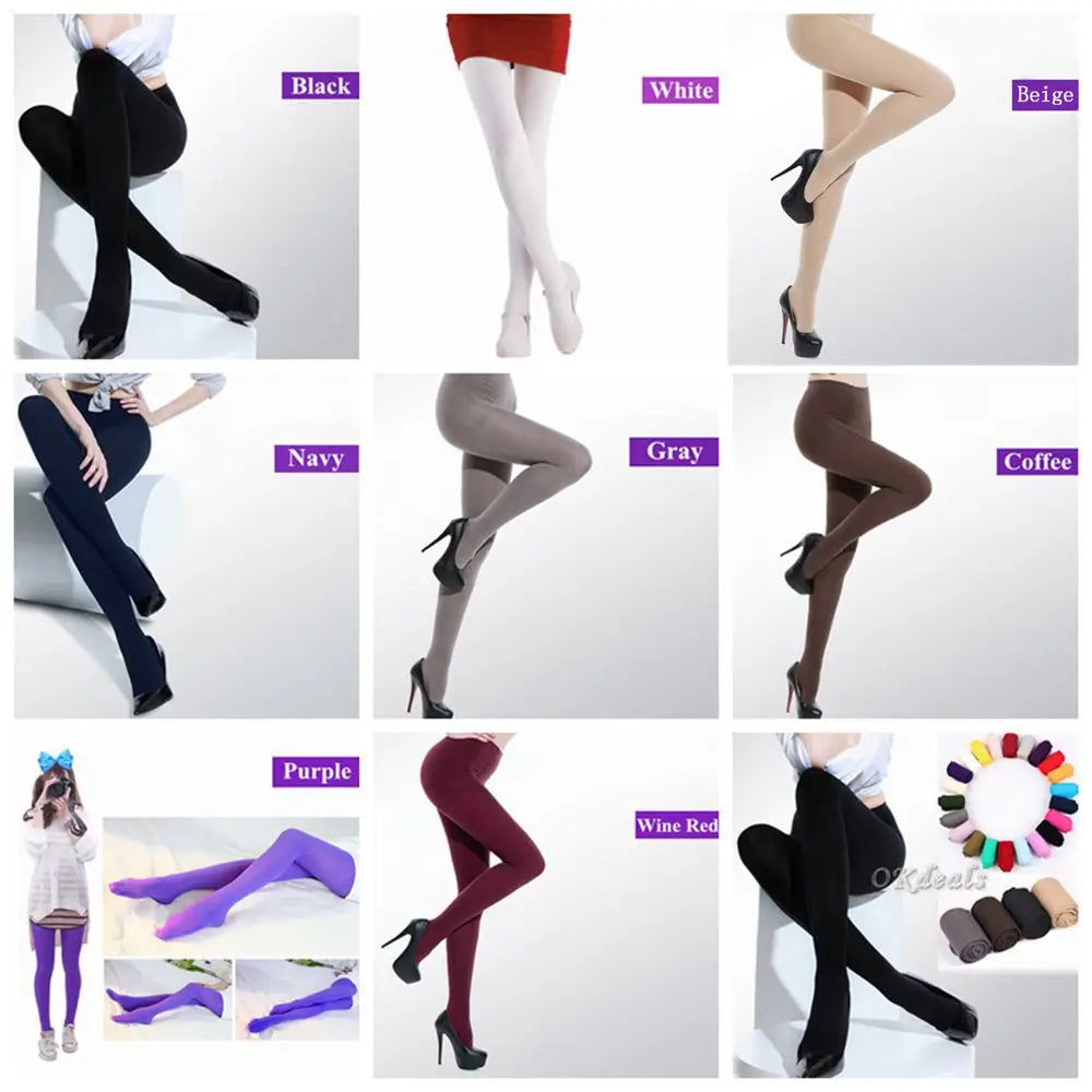 Women Black Sexy Tights Opaque Pantyhose 120D Seamless Winter Warm For Women Spring Autumn Nylon Stockings Footed Thick Stocking