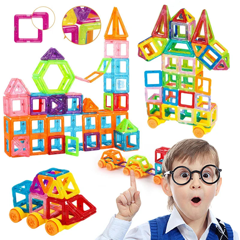 64-184PCS Kids Magnetic Building Blocks – STEM Construction Toy Set