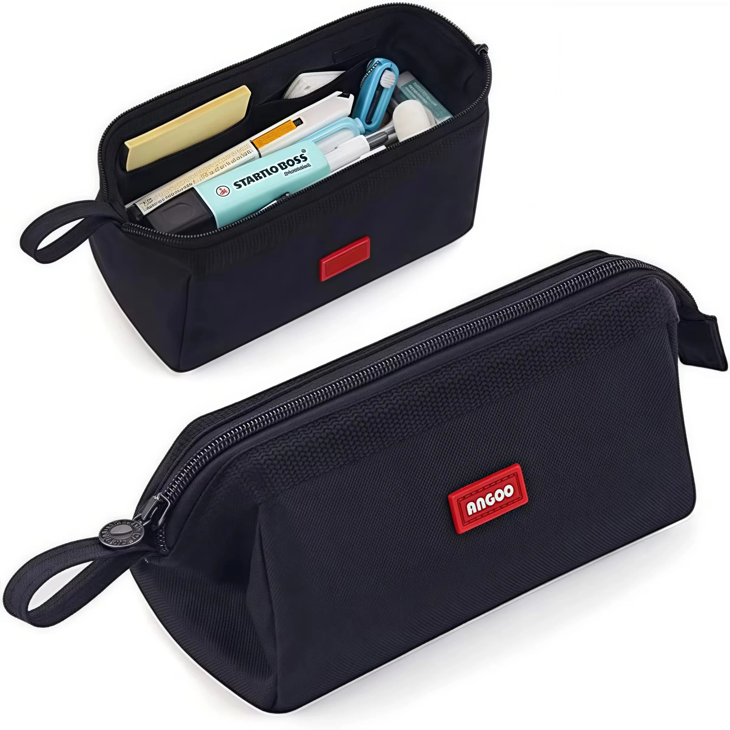 Large Capacity Pencil Case With Pen Holder Label Minimalist Student Stationery Storage Creative Stationery Storage Bag