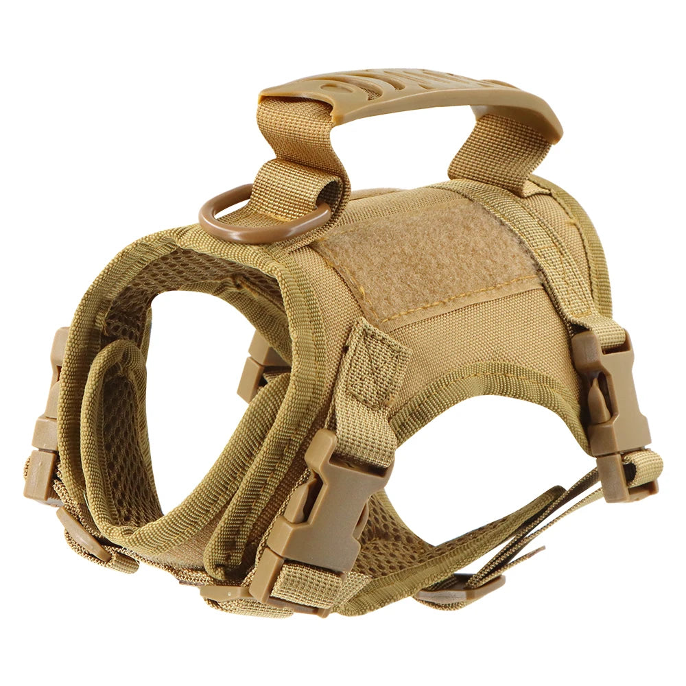 Tactical Puppy Harness Leash Set – Adjustable Military-Style Vest for Small Dogs & Cats, Ideal for Training & Walking