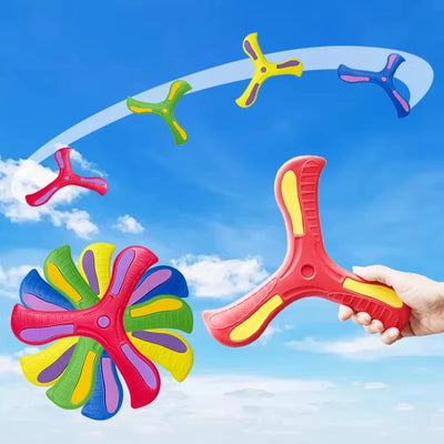 Children Boomerang Soft Three-leaf Cross Outdoor Toy Flying Disc Adult-kids Interactive Sports Toy for Puzzle Decompression Gift