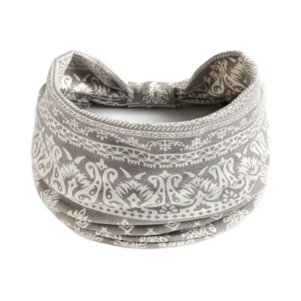 Bohemia Print Wide Headbands New Vintage Elastic Knot Turban Headwrap for Women Girls Soft Print Yoga Bandana Hair Accessories