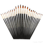 12/24/48pcs Paint Brushes Set Professional Paint Brush Round Pointed Tip Nylon Acrylic Brush For Acrylic Watercolor Oil Painting