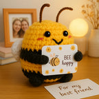 DIY Hand-Knit Positive Bee: An Inspiring Energy Doll. Ideal for Keychains, Bags, Or Home Decor.
