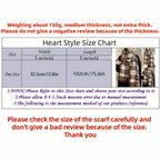 1 Piece of Women's Autumn and Winter Heart-Shaped Scarf, Women's Plaid Comfortable Scarf, Thick Large Blanket Shawl Scarf