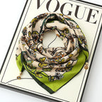 Luxury Magnetic Buckle Silk Scarf Women Print Square Scarf For Autumn Winter Warmth And Cold Resistance Fashionabl Scarves
