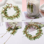 50/100Pcs Acrylic Green Leaf Spacer Charms Beads For DIY Pendant Keychain Necklace Bracelet Jewelry Making Crafts Accessories