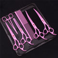 Pet Grooming Scissors Purple Dragon Japan Stainless Pink Curved Scissors For Dogs Dog Thinning Scissors Pet Chunker Shears Z3003