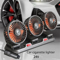 Car Fan 5V 12V 24V Car Cooling Fan 360° Adjustable Dual Head Air Fan USB 2Speeds Automotive Electric Fan For Dashboard RV Truck