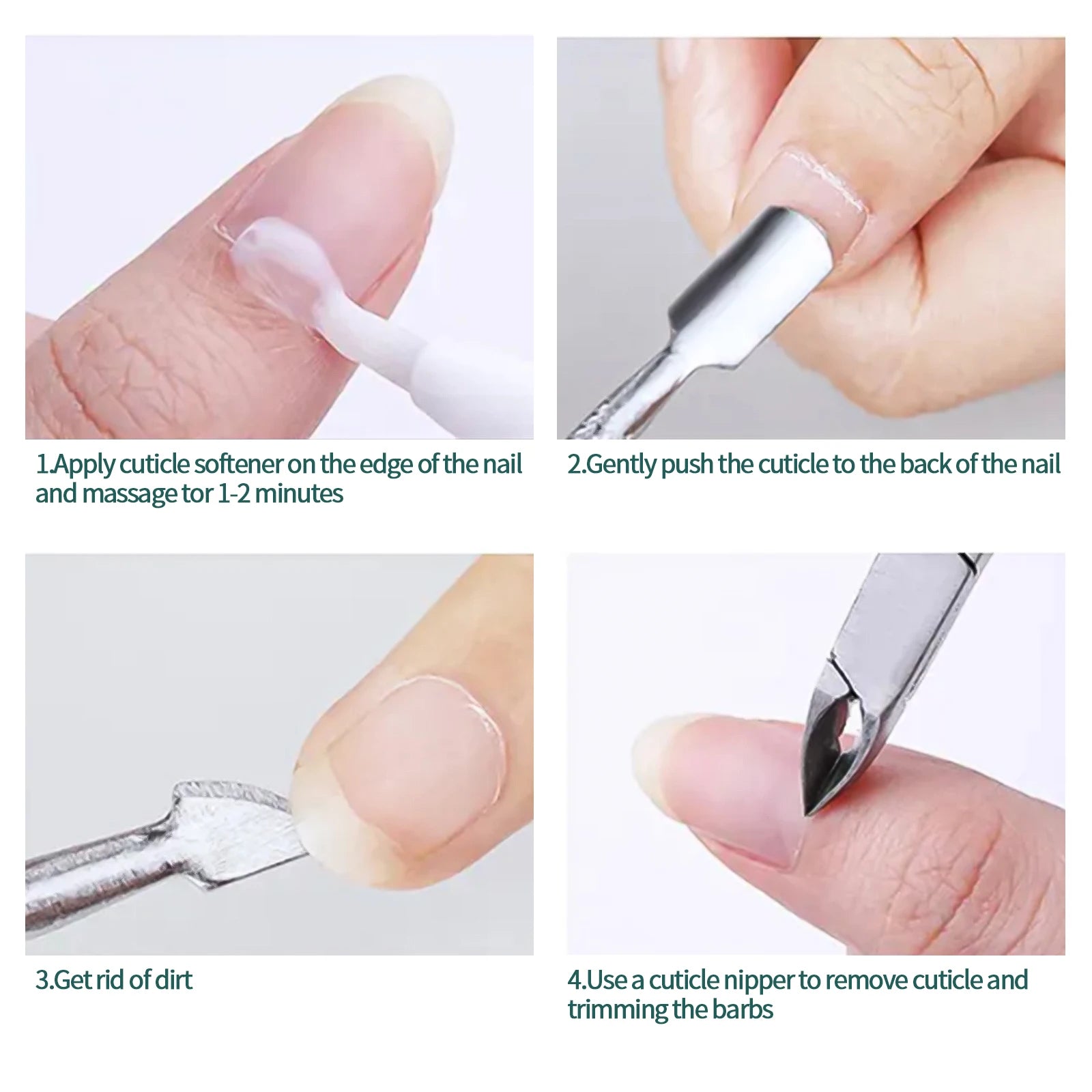 Nailpop Professional Stainless Steel Nail Cutter Scissor Nippers Function Cuticle Pusher Remover Manicure Nail Art Care Tool Kit
