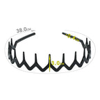 2pcs/set Black amber wave long teeth headband Anti-fall resin plastic with teeth non-slip headband for men and women face wash h