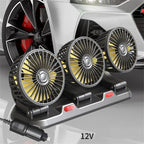 12v Automotive fan Car Fan 24v 360° Adjustable 3 Head Air Fan Low Noise Multifunctional Temporary Parking Card Auto Vehicles fan