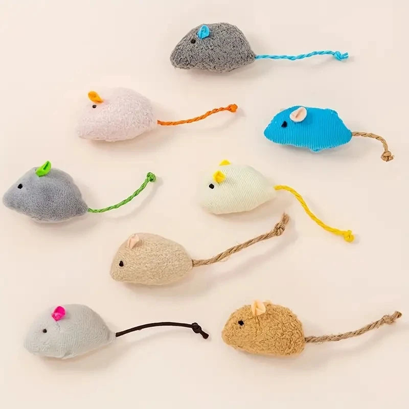 Plush Rat Cat Toy Set – 3/7PCS Durable Linen Indoor Play