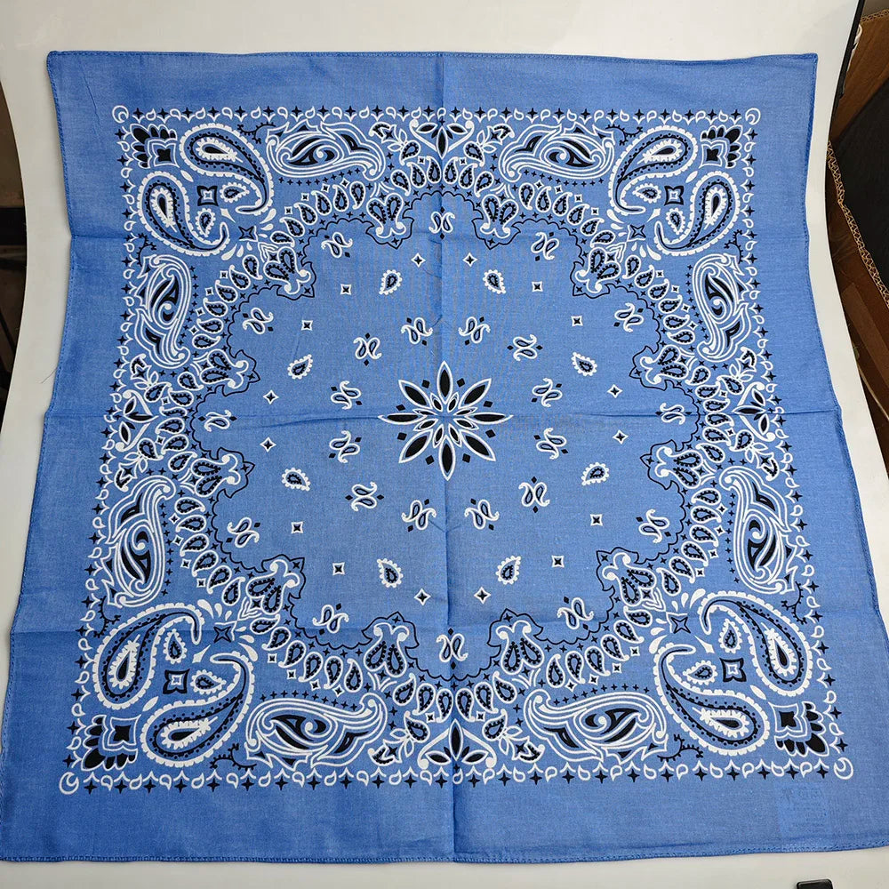 New Fashion Hip Hop 100% Cotton Bandana Square Scarf Gradient Color Paisley Headband Printed For Women/Men/Boys/Girls