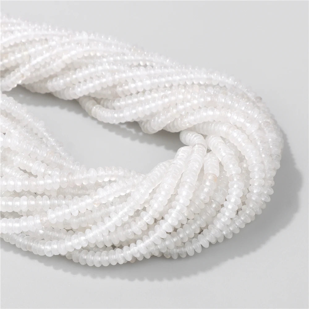 Natural Flat Round Stone Beads Abacus Shape Jaspers Quartzs Gems Beads For DIY Necklace Earrings Jewelry Making Accessori 2*4mm