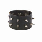 Punk Bracelets PU Leather Studded Bracelet Adjustable Goth Cuff Bracelet Gothic Rivet Buckle Wristband for Men Women Emo Jewelry