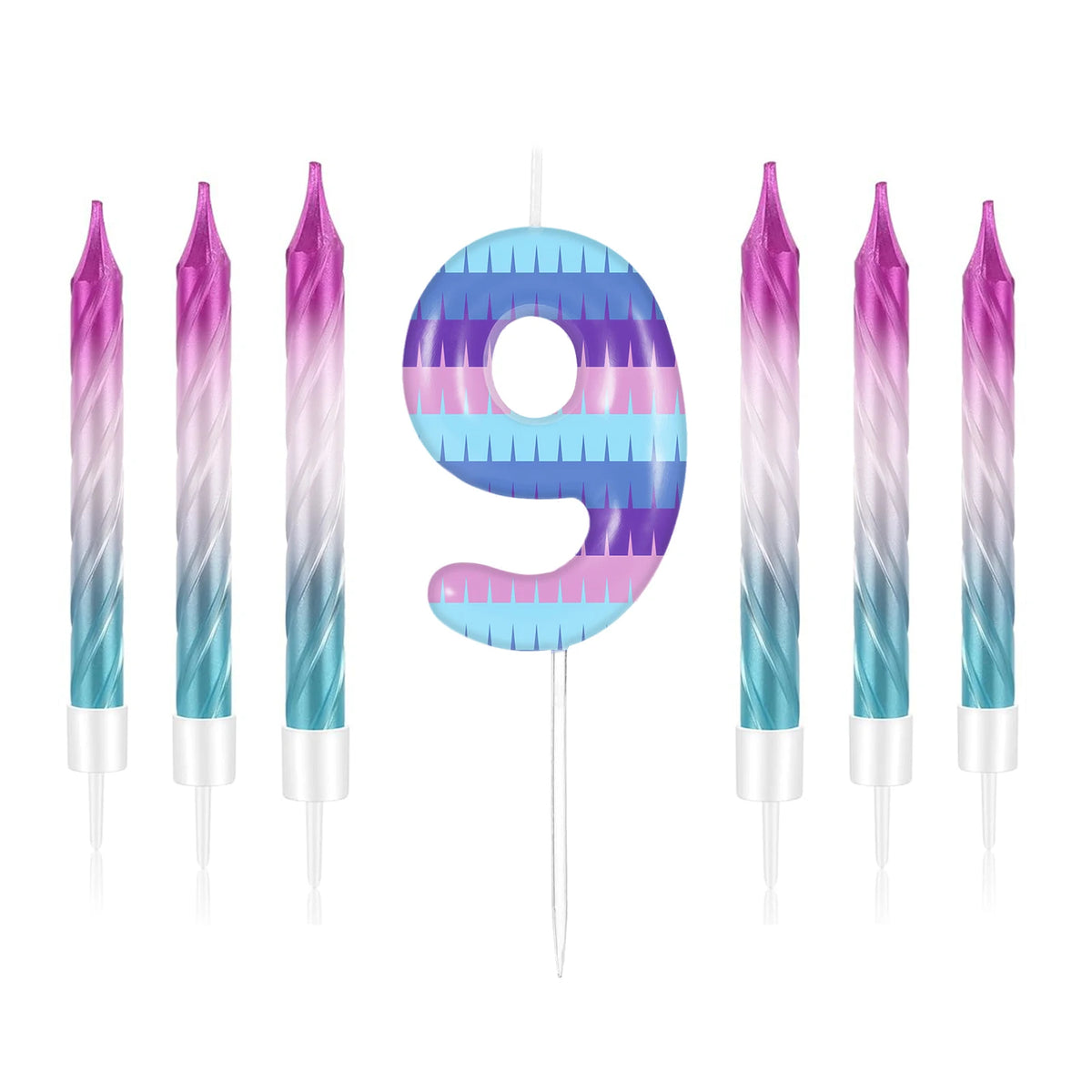 7pcs Red Racing Cars Themed Birthday for Cake Candles, Number 0 1 2 3 4 5 6 7 8 9 10 Candle Birthday Cake Topper