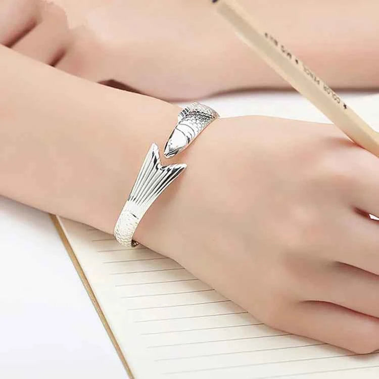 New Creative Fashion Personality Lucky Fortune Transfer Dragon Bracelets 925 Sterling Silver Jewelry Fish Bangles TYB110