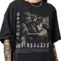 Retro Pirated Style Resident Evil T-shirts From The 1990s, Leon Kennedy T-shirts, Unisex Retro Resident Evil Theme T-shirts