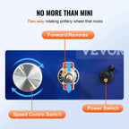 SucceBuy 2.6in/3.9in Mini Pottery Wheel 2 Turntables Ceramic Wheel Forming Machine Adjustable 0-300RPM Speed Detachable Basin
