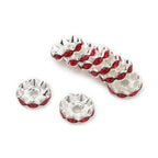 30pcs/lot 12mm Wave Side Rhinestone Spacer Beads Colorful Crystal Metal Rondelle for Jewelry Making Diy Crafts Accessories