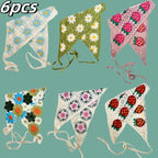 Elegant Knitted Triangle Scarf Headband for Women Fashion Girl Strawberry Versatile Pattern Hair Band Hair Accessory