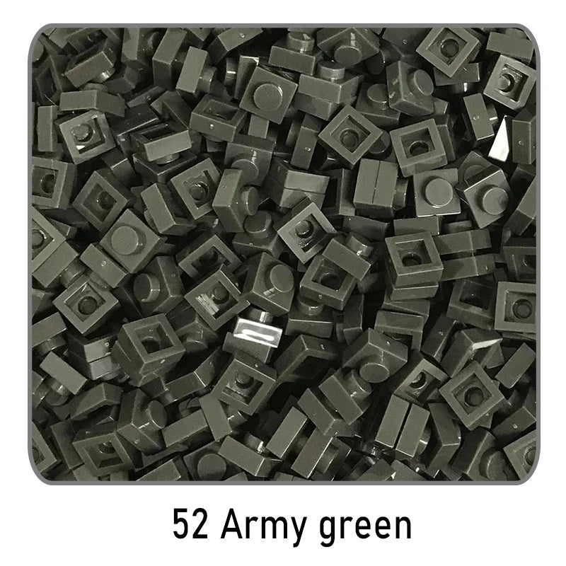 100Pcs DIY Bricks Parts 3024 1x1 Plate Educational Tech Construction Assmble Compatible Block Parts Toys for Child Kids