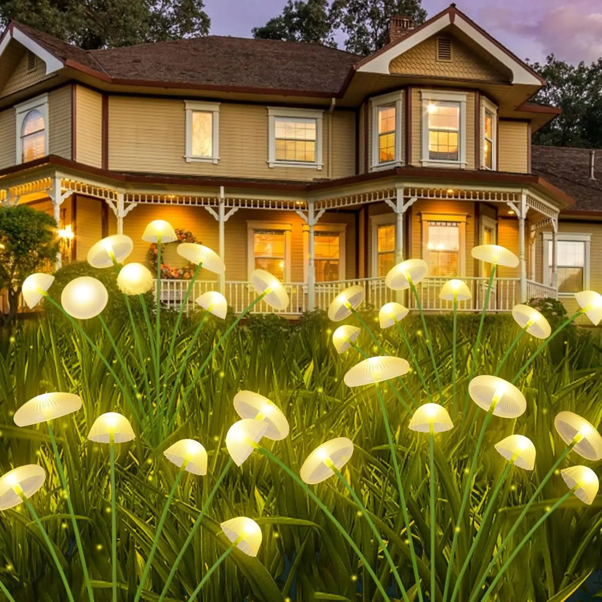 Solar Garden Lights Dual Mode LED Solar Mushroom Lights Waterproof Decor Yard Patio Pathway Jellyfish for Garden Ambiance