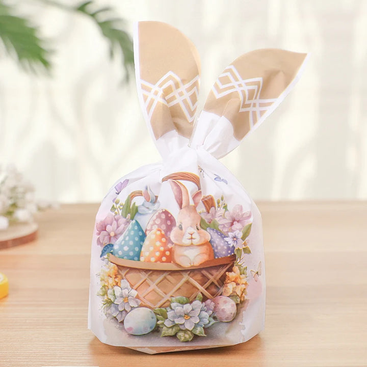 Easter cookie bags with cute bunny face design