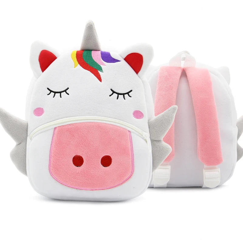Cute Cartoon Animal Plush Backpack Soft Children Kindergarten Schoolbag Toddler Travel Bag Gift For Girls Boys