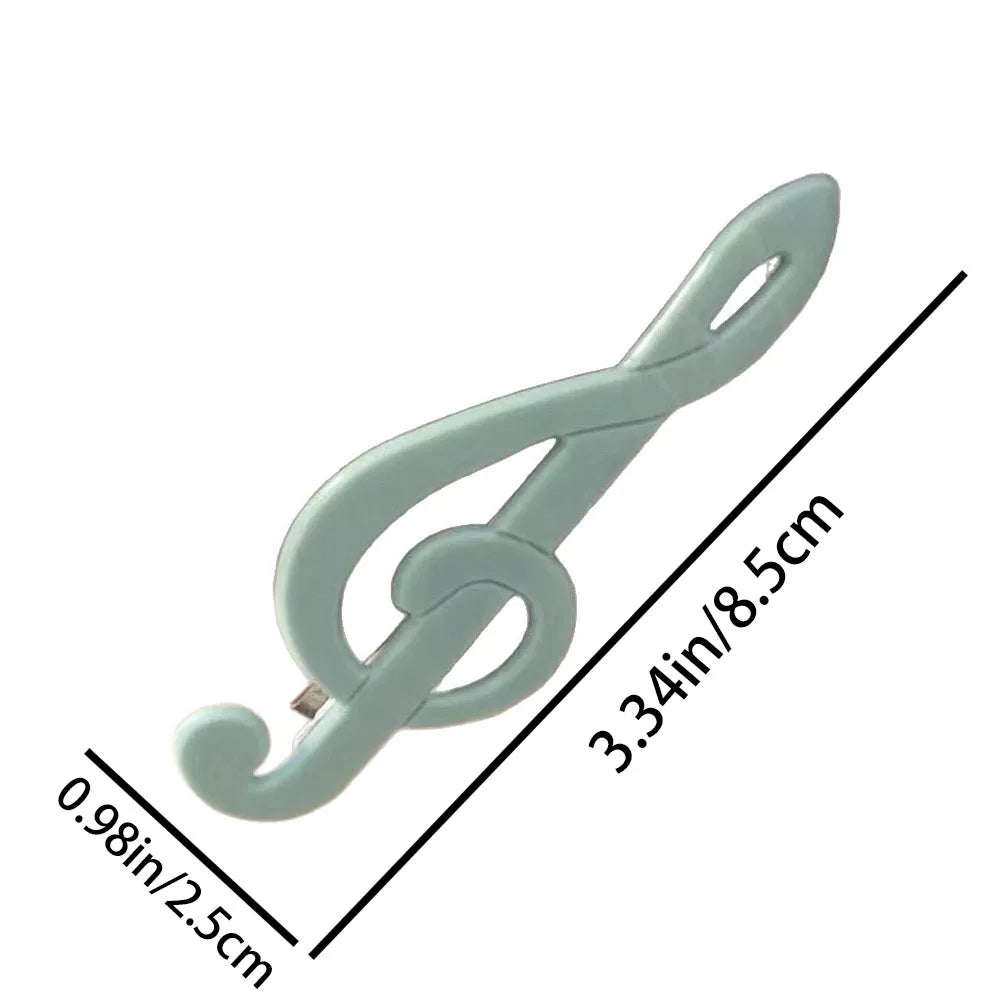 Y2k Style Music Symbol Hair Accessories Vintage Sweet Cute Hair Clip Cyan Fresh Hairpin New Sensea Of Niche Fashion And Art 2025