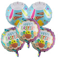 5pcs Easter Cute Rabbit Balloons White Bunny Shaped Balloons Happy Easter Foil Balloons for Easter Party Decors Kids Birthday