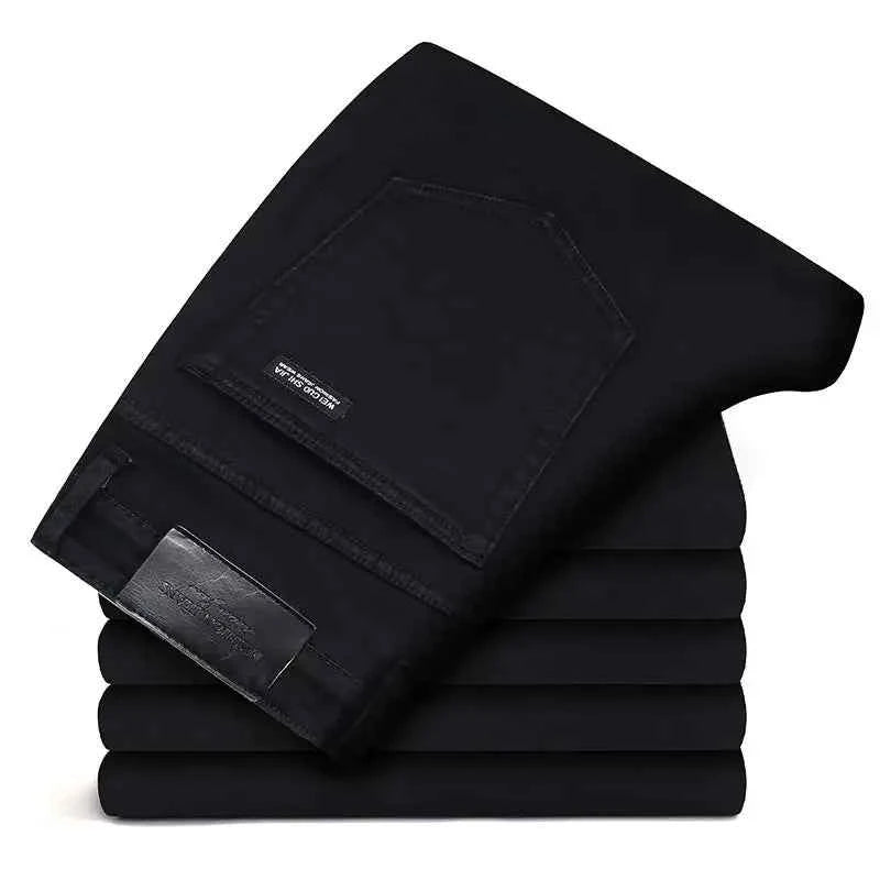 Spring Autumn Men Classic Fashion Brand Jeans Homme Man Soft Stretch Black Biker Masculino Denim Trousers Mens Pants Overalls