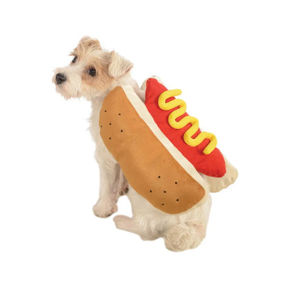 Funny Hot Dog Halloween Costume for Dogs & Cats – Adjustable Pet Outfit