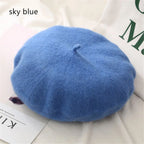Autumn Winter Felt Beret Hats Women Fashion French Painter Hat Girls Trendy Solid Color Berets Ladies Multicolored Flat Cap