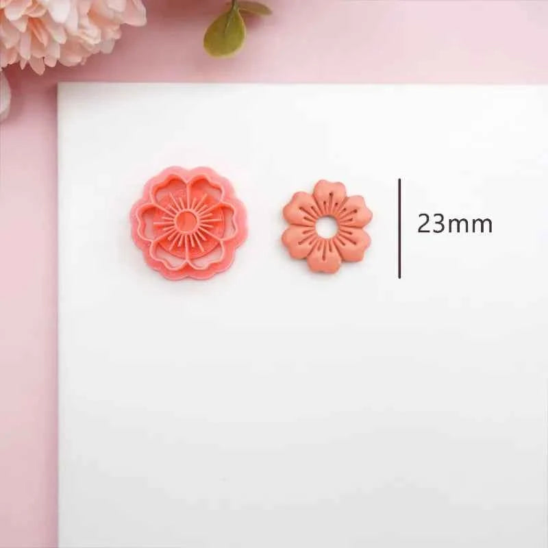 Flowers/Love Soft Ceramic Earring Mold Polymer Clay Cutter DIY Handmade Jewelry Pendant Quick Modeling Cutting Ceramic Tool