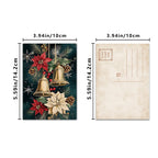 32pcs, green retro nostalgic Christmas postcards, birthday/anniversary gifts, collectible, giftable, and mailable