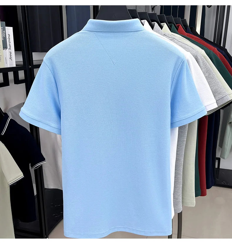 Men's 100% Cotton Polo Shirt – Short Sleeve Casual Golf & Business Shirt